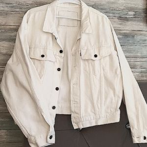 Levi's classic white Denim Jean Jacket size Women's L